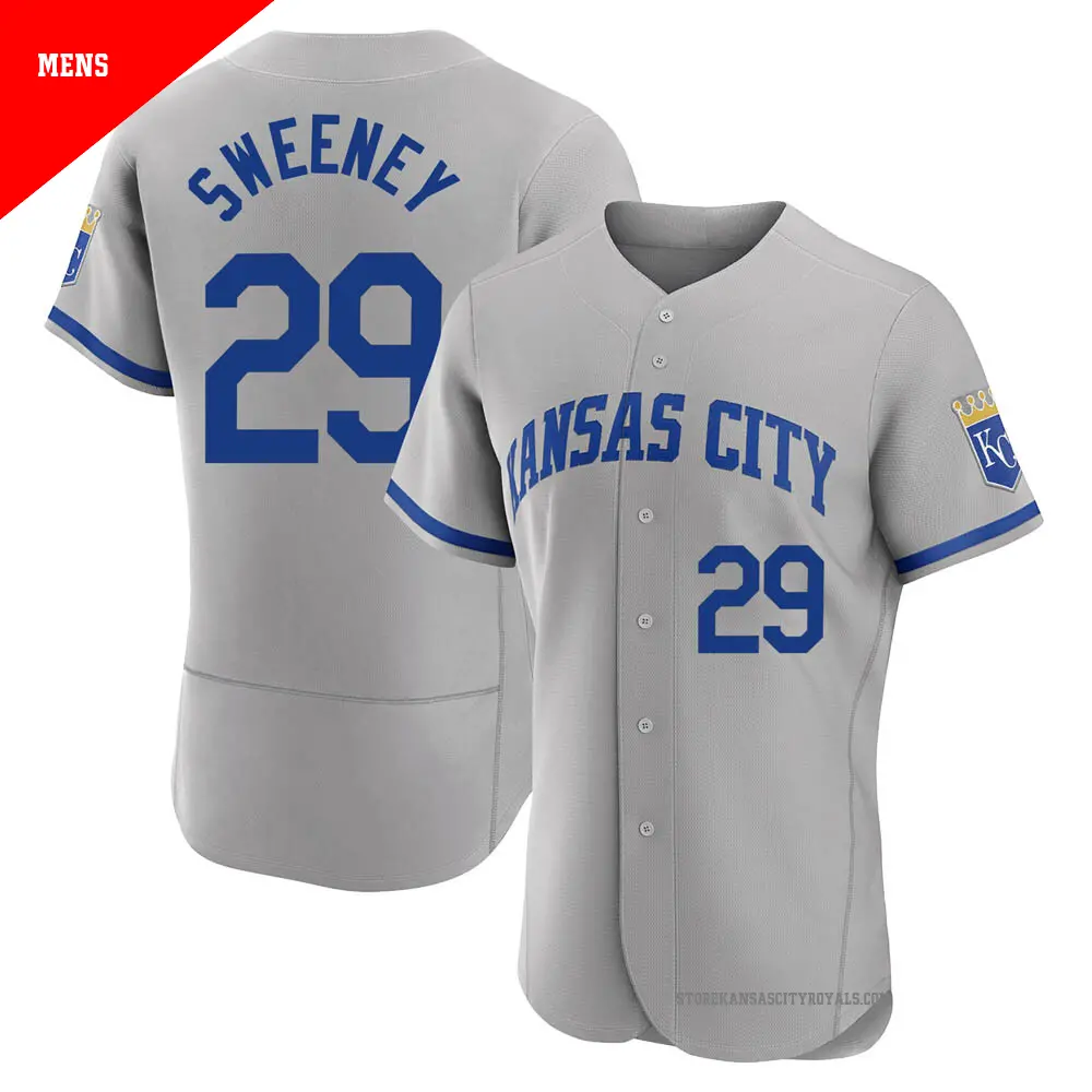 Men's ＃29 Mike Sweeney Kansas City Royals Gray Authentic 2022 Road Jersey