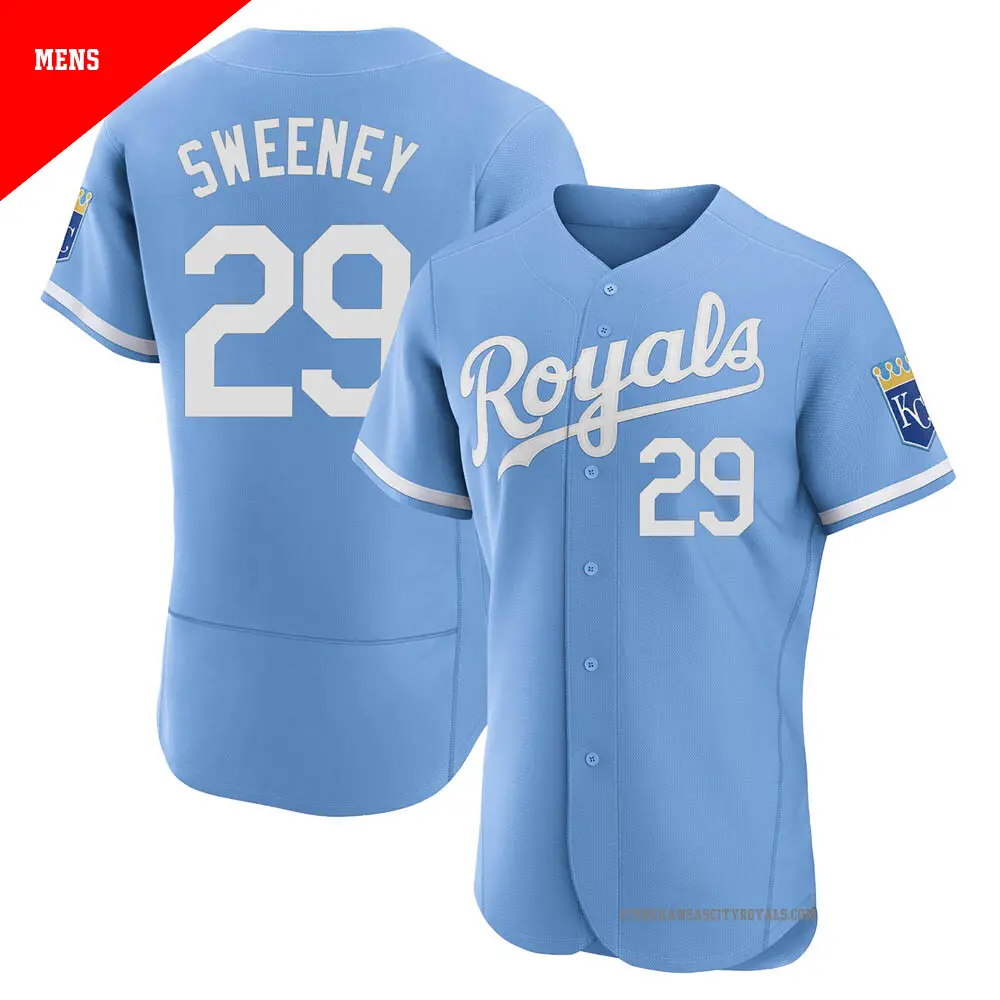 Men's ＃29 Mike Sweeney Kansas City Royals Light Blue Authentic 2022 Alternate Jersey