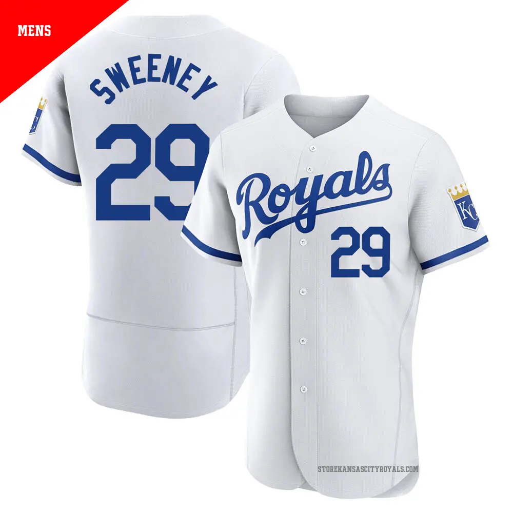 Men's ＃29 Mike Sweeney Kansas City Royals White Authentic 2022 Home Jersey