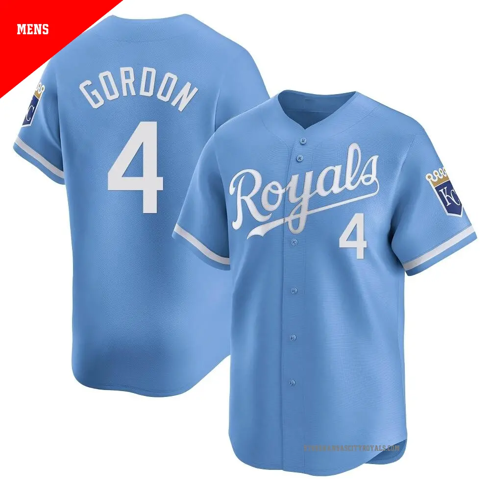 Men s 4 Alex Gordon Kansas City Royals Light Blue Limited Alternate Jersey