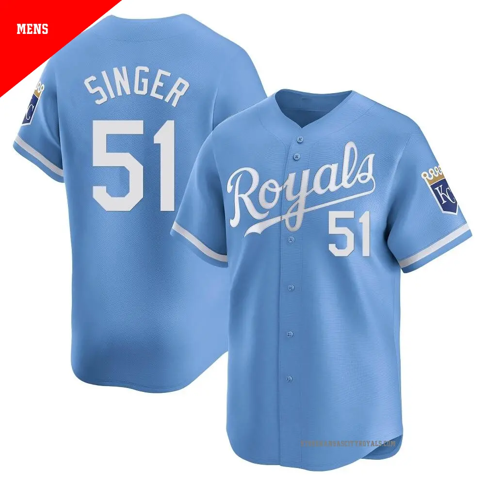 Men's ＃51 Brady Singer Kansas City Royals Light Blue Limited Alternate Jersey