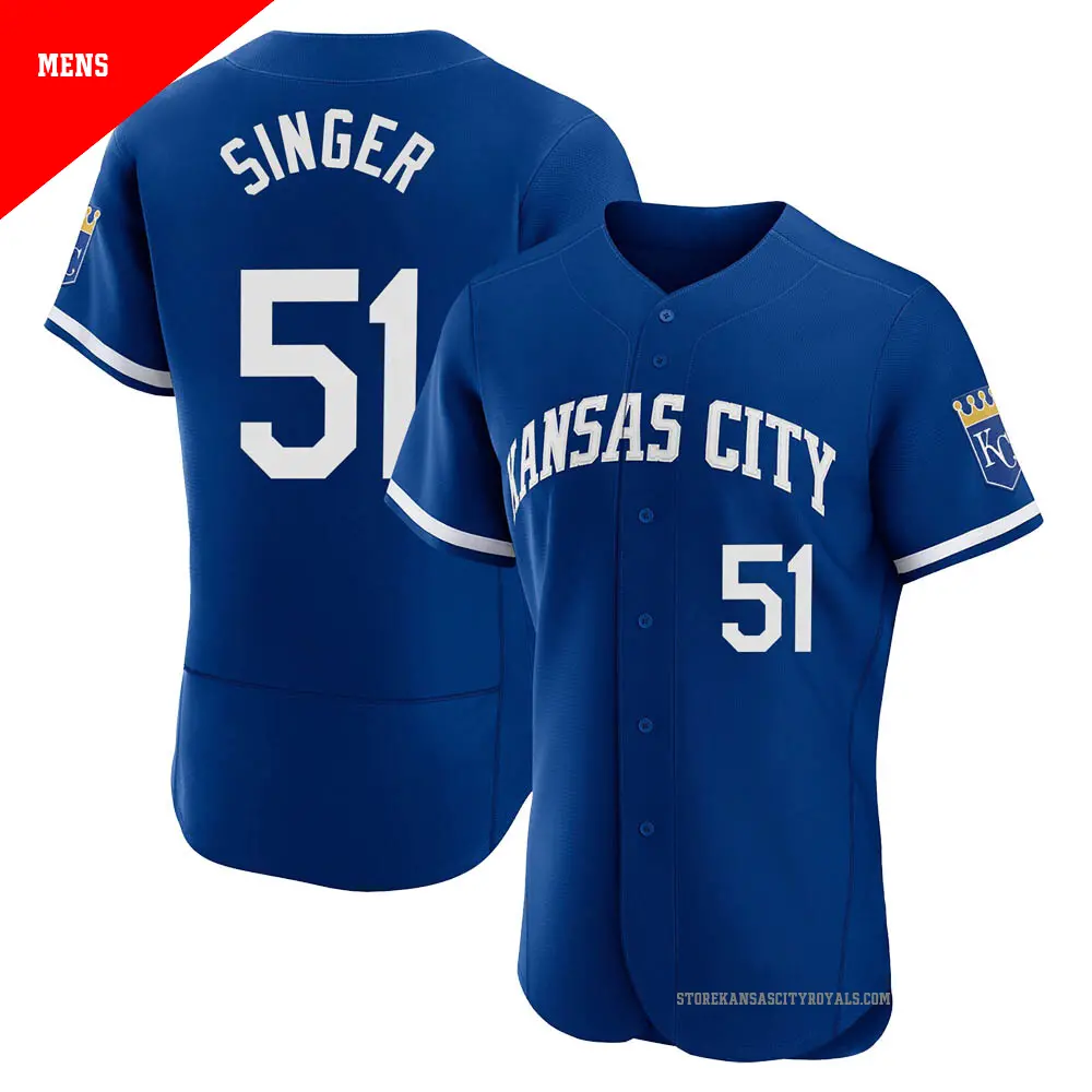 Men's ＃51 Brady Singer Kansas City Royals Royal Authentic 2022 Alternate Jersey