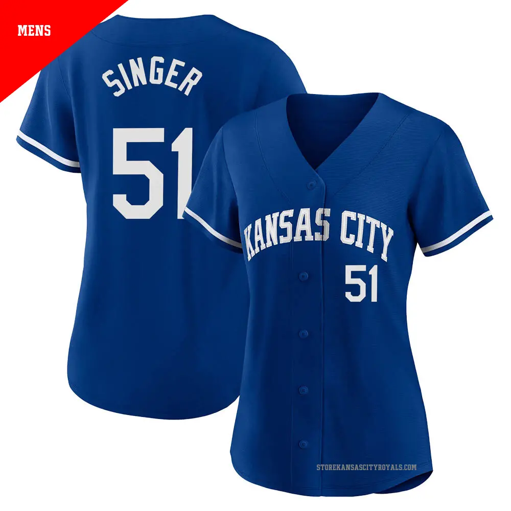 Men's ＃51 Brady Singer Kansas City Royals Royal Replica 2022 Alternate Jersey