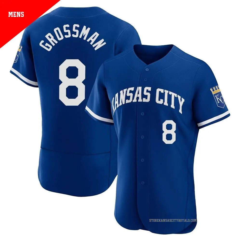 Men's ＃8 Robbie Grossman Kansas City Royals Royal Authentic 2022 Alternate Jersey