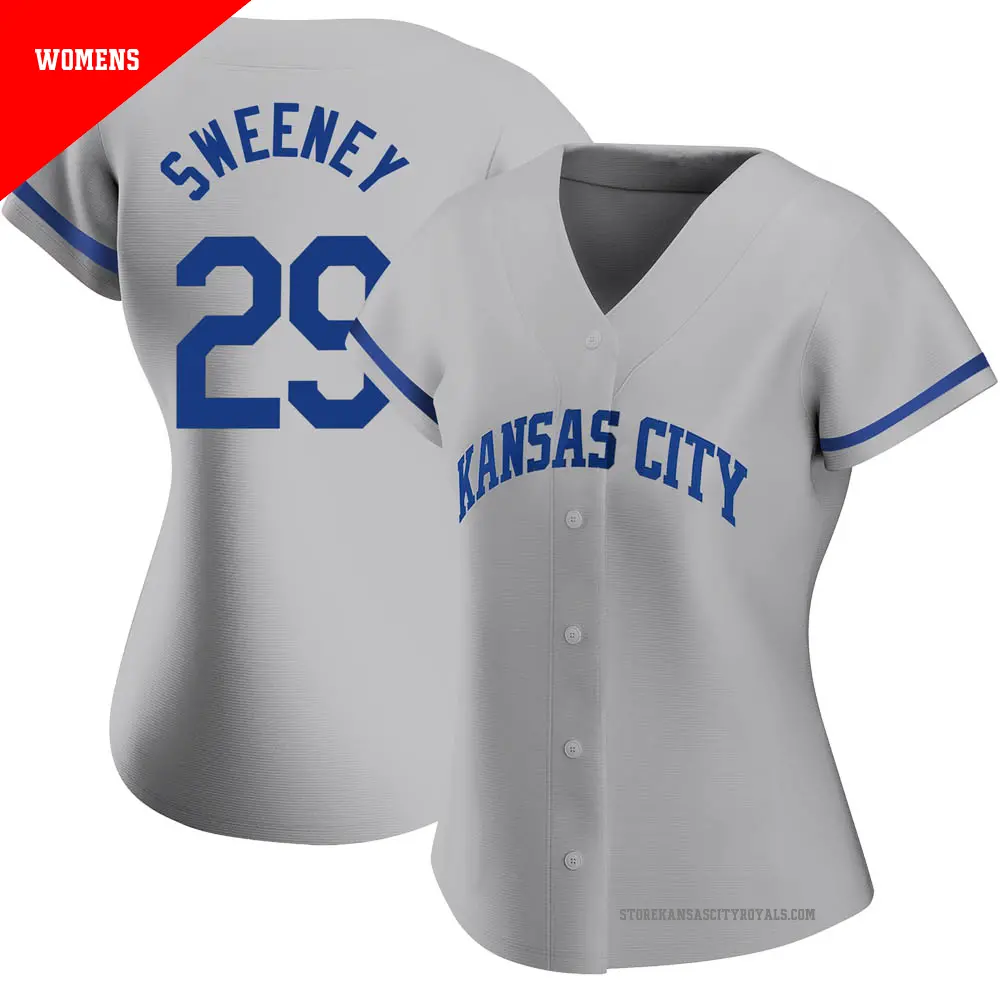 Women's ＃29 Mike Sweeney Kansas City Royals Gray Authentic 2022 Road Jersey