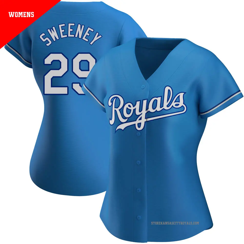 Women's ＃29 Mike Sweeney Kansas City Royals Light Blue Authentic Alternate Jersey