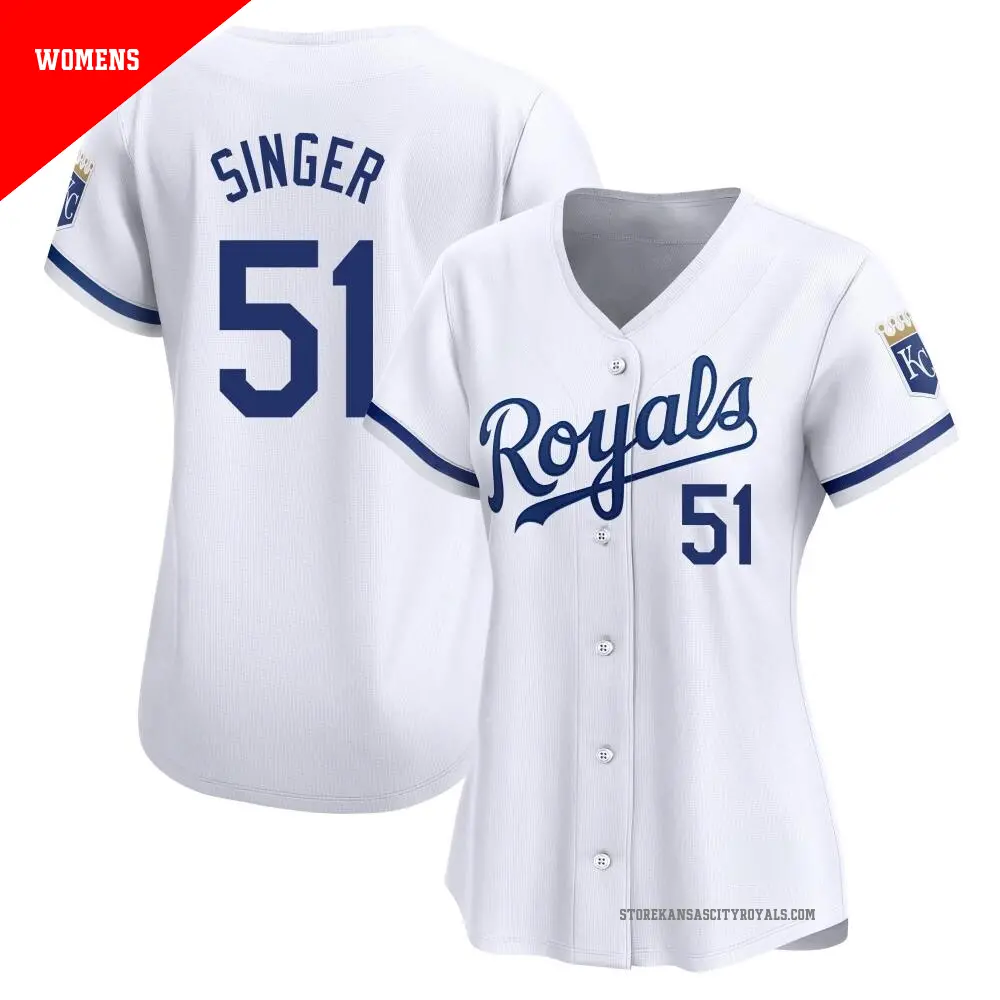 Women's ＃51 Brady Singer Kansas City Royals White Limited Home Jersey