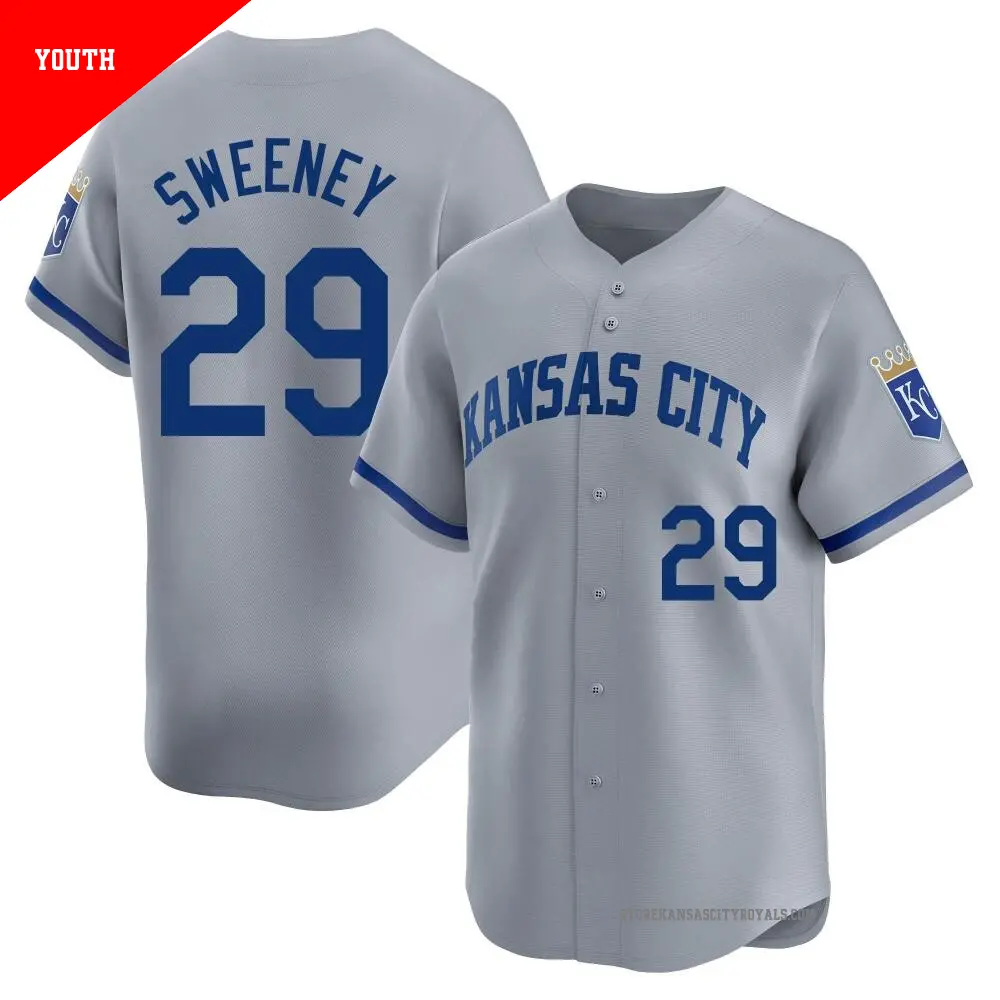 Youth ＃29 Mike Sweeney Kansas City Royals Gray Limited Away Jersey