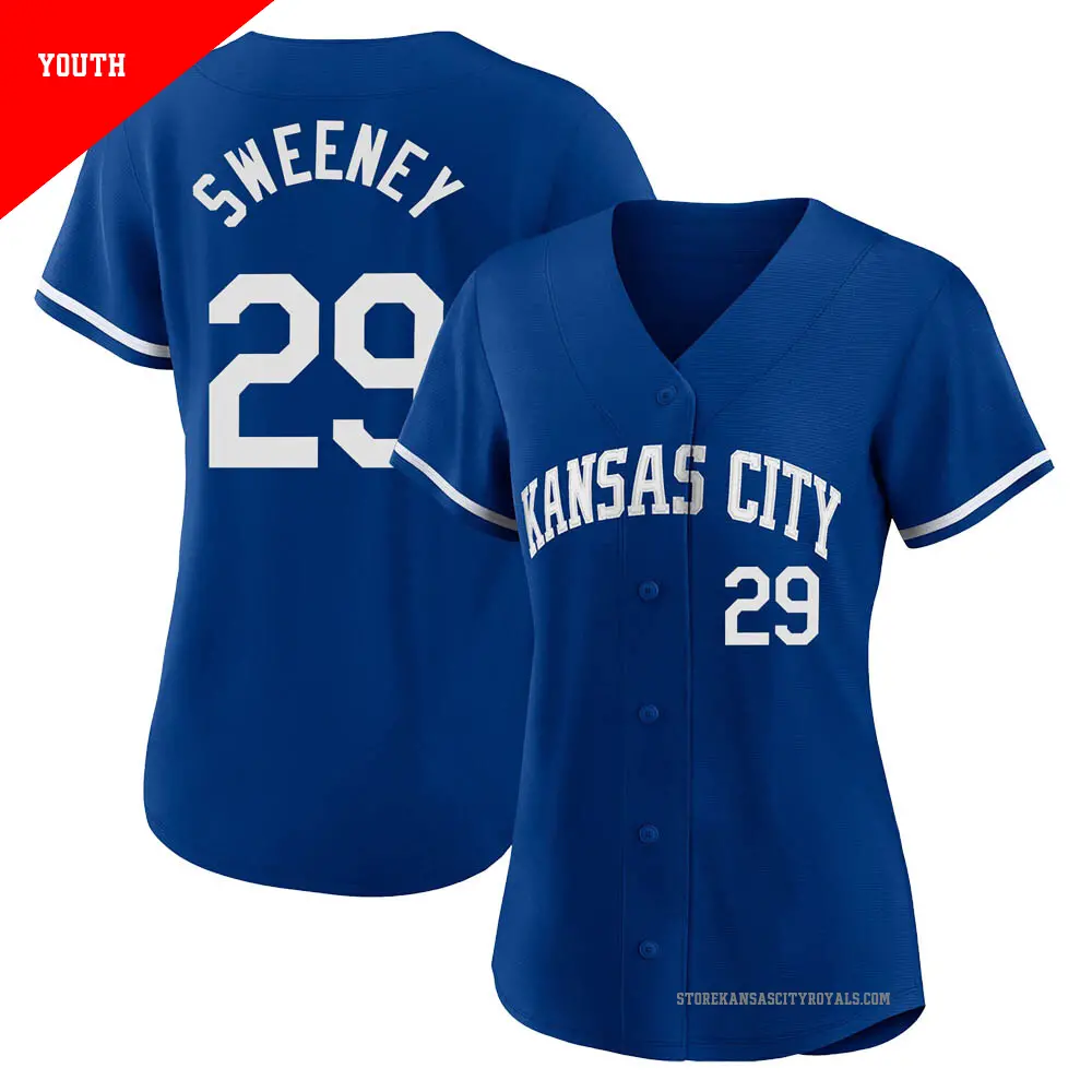 Youth ＃29 Mike Sweeney Kansas City Royals Royal Replica 2022 Alternate Jersey